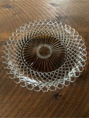 Vintage | Anchor Hocking Waterford Pattern Pressed Glass Serving Plate